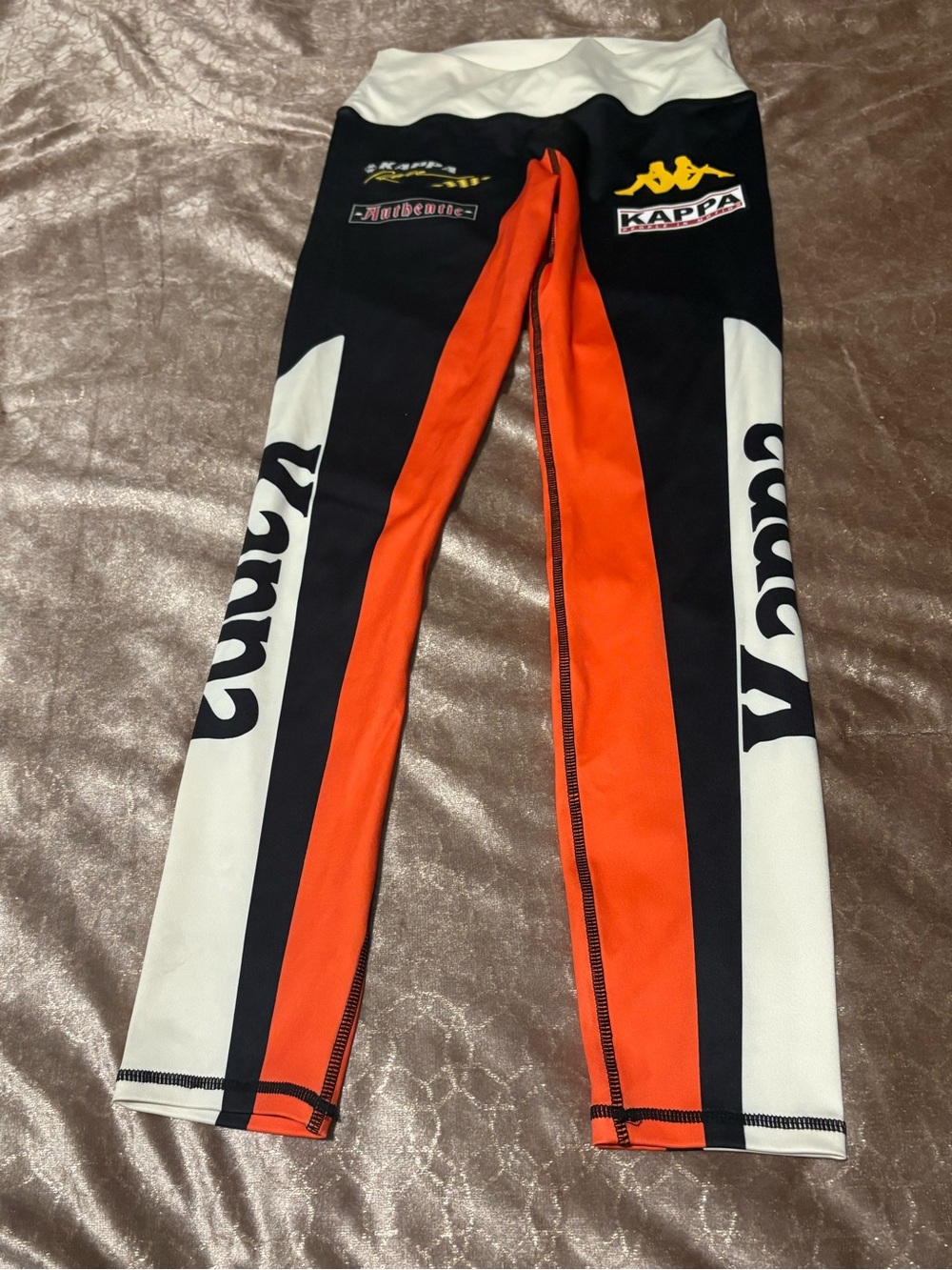 Kappa Kids Black, Orange & White Performance Leggings